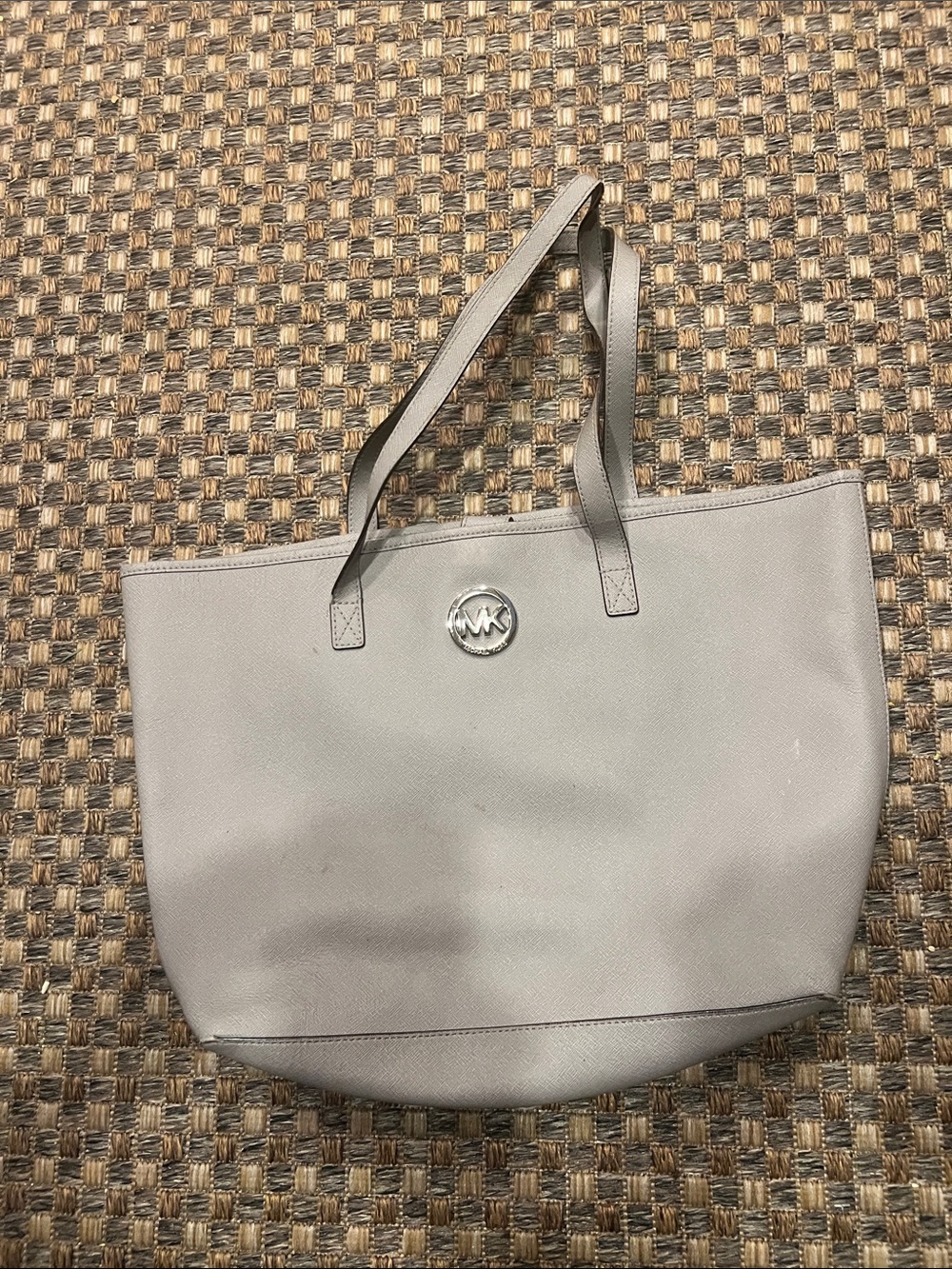Michael Kors Light Gray Tote with MK Medallion